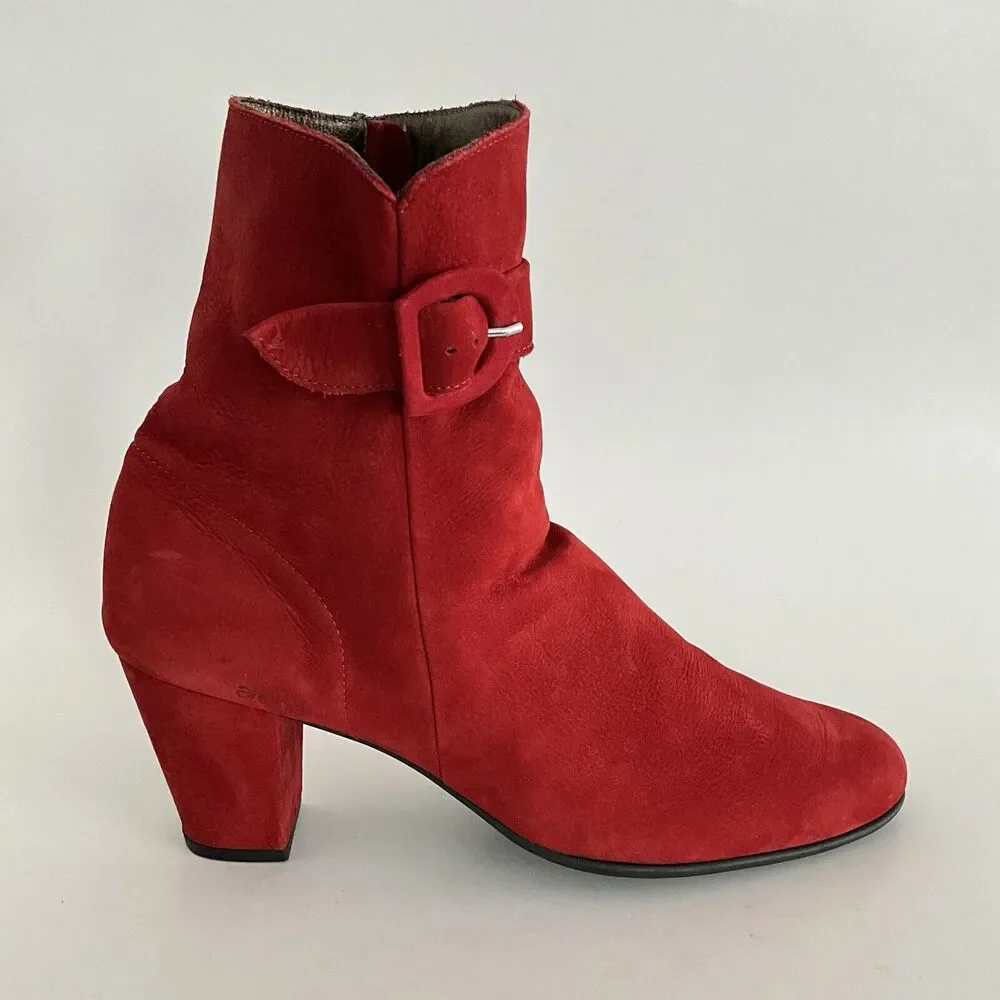 Arche LN  Suede Ankle Comfort Boots Red 42